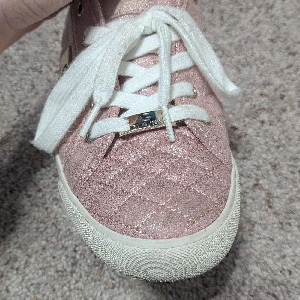 G by Guess Shimmering Pink Quilted Sneakers
